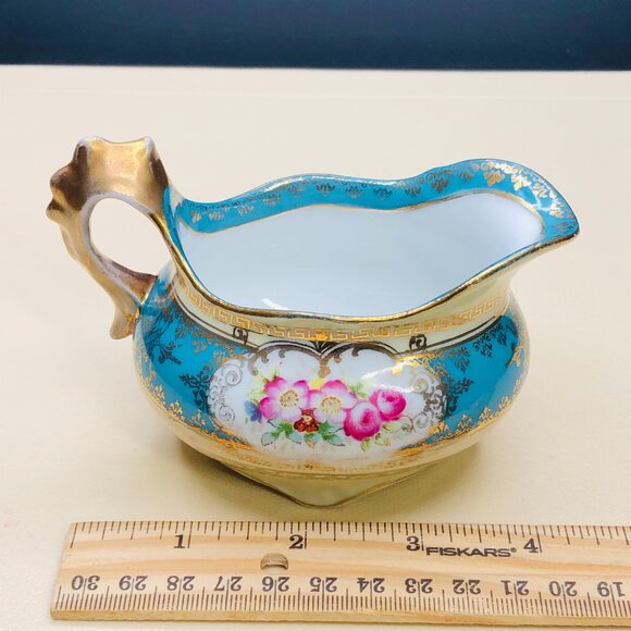 Antique Imperial Crown Austria Porcelain Creamer & Sugar Set: Cherub Tapestry - Picture 13 of 14